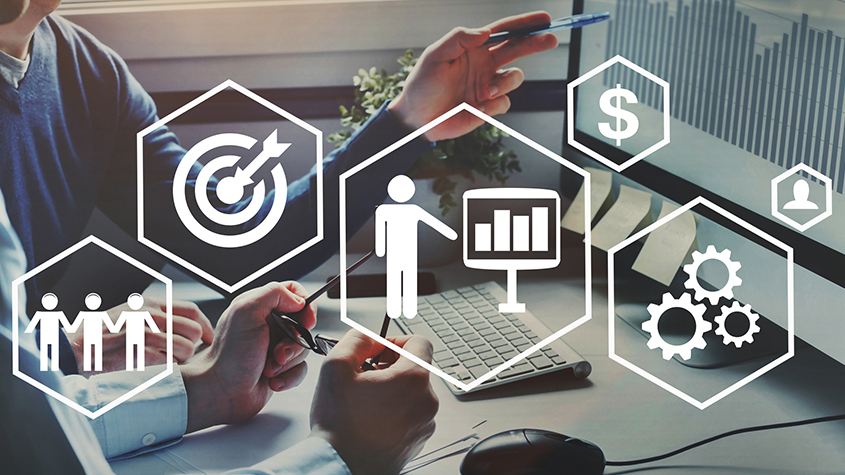 employee training and business icons concept